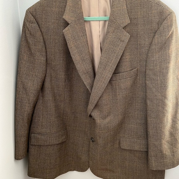 Brown Wool Blend Single-Breasted Blazer - Picture 1 of 14